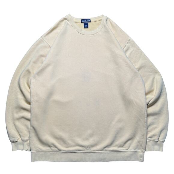 Vintage Lands End Lemon Yellow Pullover Sweatshirt Mens XL Lounge Winter - Picture 1 of 6